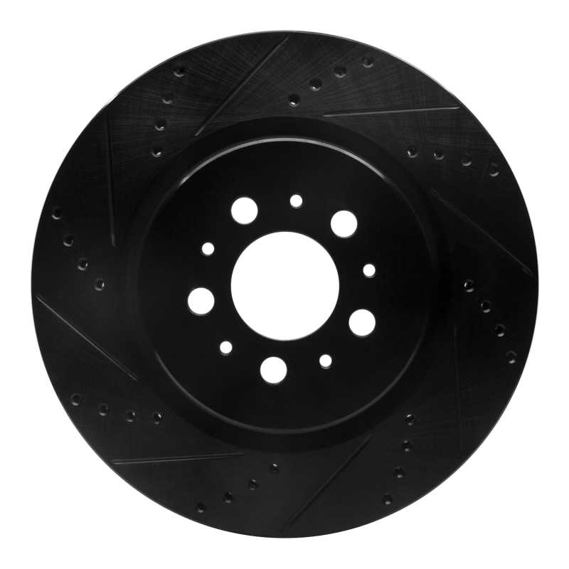 Volvo V70 Brake Rotor (1) - Rear Left - R1 Concepts - Drilled & Slotted - Black - `04-`07 Volvo V70 Brake Rotor (1) - Rear Left - R1 Concepts - Drilled & Slotted - Black - `04-`07